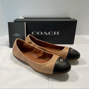 COACH flats. Nude pink/Black-toe. Size 8 but size runs small.